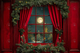 Allenjoy Christmas Red At Midnight Window Photography Backdrop Gbsx-01009