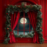 Allenjoy Christmas Red At Midnight Window Photography Backdrop Gbsx-01010