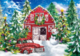 Christmas Red Barn Photography Backdrop GBSX-99704