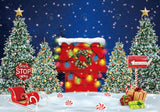 Allenjoy Christmas Red House Photography Backdrop Gbsx-00608