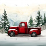 Allenjoy Christmas Red Truck Photography Backdrop Gbsx-01194