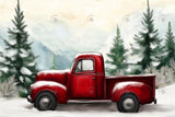 Allenjoy Christmas Red Truck Photography Backdrop Gbsx-01194