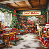 Allenjoy Christmas Santa Workshop Photography Backdrop Gbsx-01051