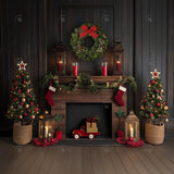 Allenjoy Christmas Wood Fireplace Photography Backdrop Gbsx-00746