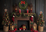 Allenjoy Christmas Wood Fireplace Photography Backdrop Gbsx-00746