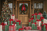 Allenjoy Christmas Wooden Door Big Gift Box Photography Backdrop Gbsx-01185