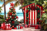 Christmas In July Beach Photography Backdrop GBSX-99695