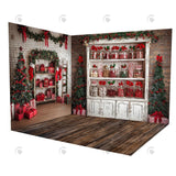 Allenjoy Christmaswhite Cabinets Gifts Shelf Room Set Backdrop Gbsx-01074&Gbsx-01073&Ym8G-B0505