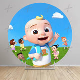 Allenjoy Space Astronaut Galaxy Moon Round Backdrop - Allenjoystudio