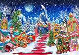 Colorful Village Mountain Photography Backdrop GBSX-99737