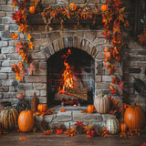 Allenjoy Cozy Autumn Fireplace Photography Backdrop Gbsx-00847