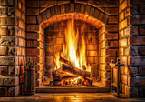 Allenjoy Cozy Holiday Fireplace Photography Backdrop Gbsx-00843