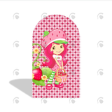 Allenjoy Strawberry Shortcake Theme Happy Birthday Party Arch Backdrop Wall Cloth Cover