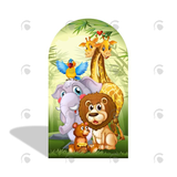 Allenjoy Safari Jungle Wild Happy Birthday Party Arch Backdrop Wall Cloth Cover