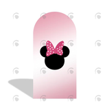 Allenjoy Pink Minnie Baby Shower Birthday Party Arch Backdrop Wall Cloth Cover