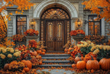 Allenjoy Elegant Autumn Porch Photography Backdrop Gbsx-01099