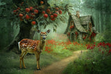 Allenjoy Enchanted Princess Forest Cottage Photography Backdrop Gbsx-01042