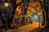 Allenjoy Fall Forest Night Fence Photography Backdrop Gbsx-00573