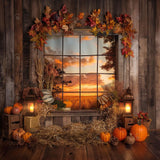 Allenjoy Fall Sunset Window Photography Backdrop Gbsx-00512