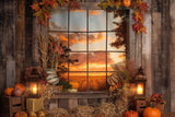 Allenjoy Fall Sunset Window Photography Backdrop Gbsx-00512