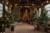 Farm Christmas Trees Photography Backdrop GBSX-99774