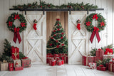 Allenjoy Festival Christmas Barn Door Photography Backdrop Gbsx-01135