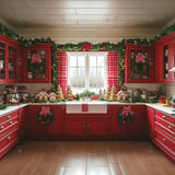 Allenjoy Festive Christmas Kitchen Photography Backdrop Gbsx-01011