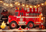 Firetruck Cake Smash Photography Backdrop GBSX-99778