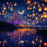 Allenjoy Floating Lanterns Castle Photography Backdrop Gbsx-01053