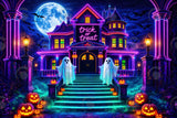Allenjoy Neon Haunted Mansion Halloween Photography Backdrop GB_01296