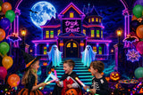 Allenjoy Neon Haunted Mansion Halloween Photography Backdrop GB_01296