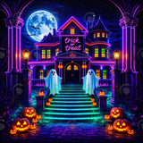 Allenjoy Neon Haunted Mansion Halloween Photography Backdrop GB_01296
