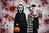 Allenjoy Bloody Handprint Brick Wall Photography Party Backdrop GB_01302