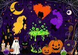 Allenjoy Cute Witch Sisters Photography Party Backdrop GB_01329