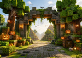 Allenjoy Pixel Halloween Gateway Photography Party Backdrop GB_01337
