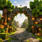 Allenjoy Pixel Halloween Gateway Photography Party Backdrop GB_01337