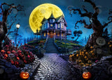 Allenjoy Whimsical Moonlit House Photography Party Backdrop GB_01338
