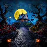 Allenjoy Whimsical Moonlit House Photography Party Backdrop GB_01338