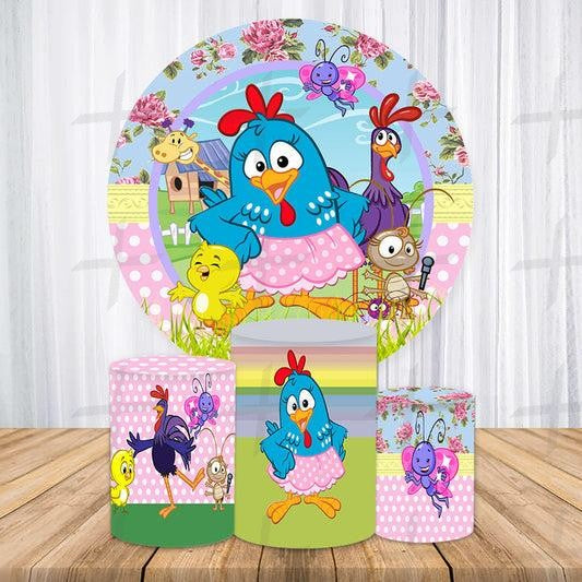 Blue Hen Custom Round Backdrop With Plinths AS-DLZ-0044d2