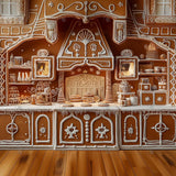 Allenjoy Gingerbread Christmas Kitchen Photography Backdrop GBSX-00040