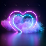 Allenjoy Glowing Neon Heart Photography Backdrop Gbsx-01252