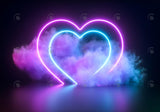 Allenjoy Glowing Neon Heart Photography Backdrop Gbsx-01252