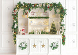 Allenjoy Gold And White Christmas Kitchen Photography Backdrop Gbsx-00747
