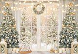 Gold Christmas Window Photography Backdrop GBSX-99785