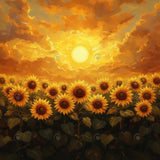 Allenjoy Golden Sunflowers Field Photography Backdrop Gbsx-01162