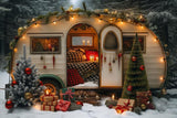Allenjoy Green And White Camping Car Photography Backdrop Gbsx-00375