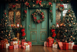 Allenjoy Green Christmas Beautiful Shops And Gifts Photography Backdrop Gbsx-01104