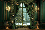 Allenjoy Green Dream Pine Window Photography Backdrop GBSX-00069