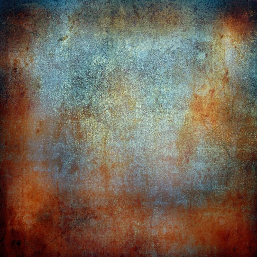 Allenjoy Grunge Metal Blue And Orange Photography Backdrop Gbsx-00288