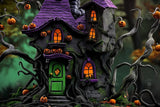 Allenjoy Halloween Boogie Tower Photography Backdrop Gbsx-00949